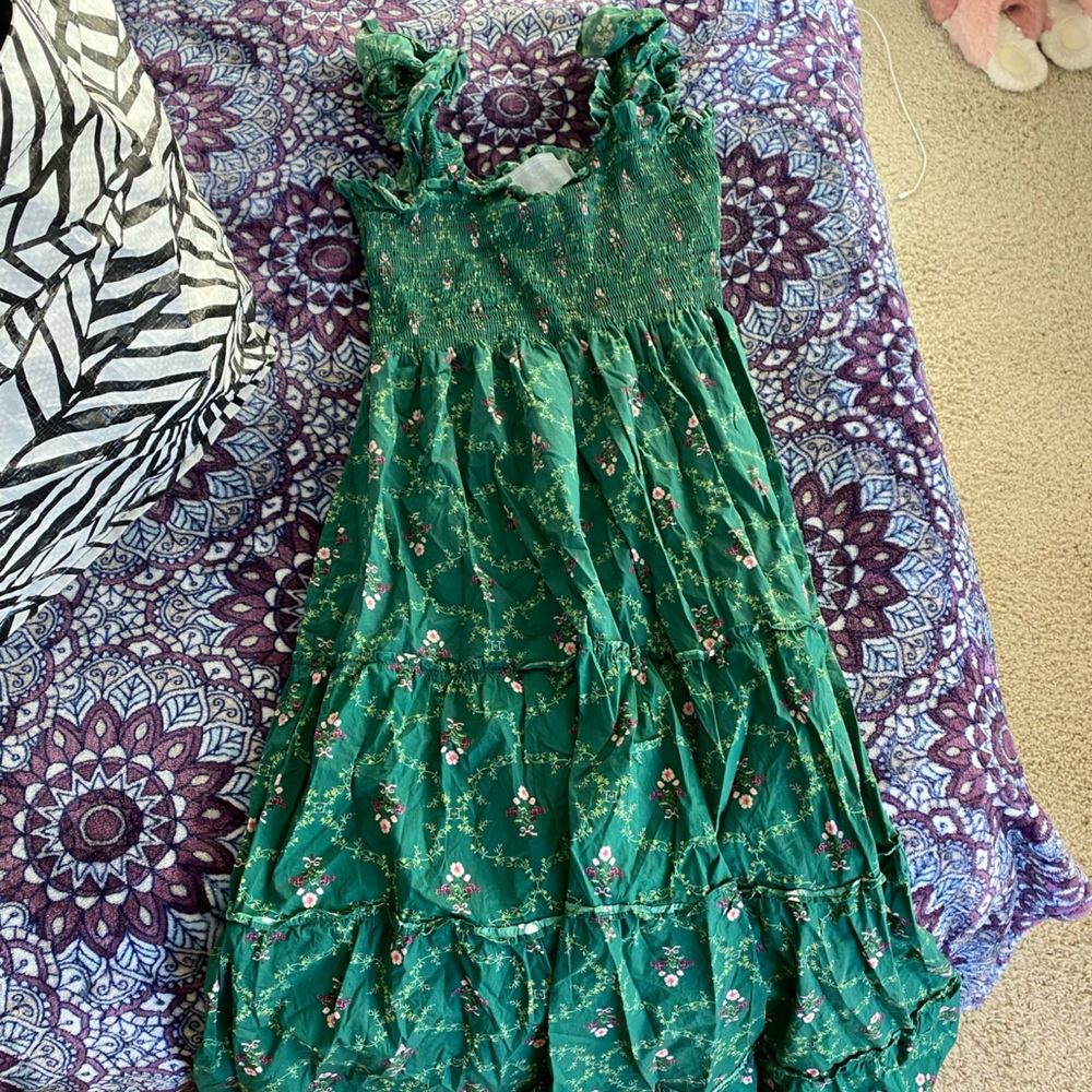 Hill House Ellie Nap Dress Limited Edition Emerald Trellis Floral